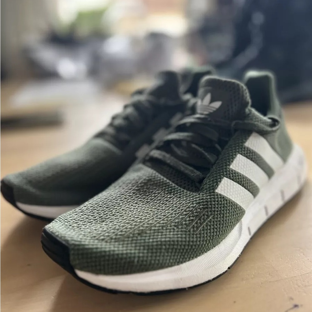 adidas Green and White Athletic Shoes